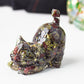 Handmade Natural Crystal Gemstone Cat with Raised Tail