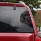Bouvier Des Flandres Dog - Peekaboo Dog Head Car Sticker - DS019