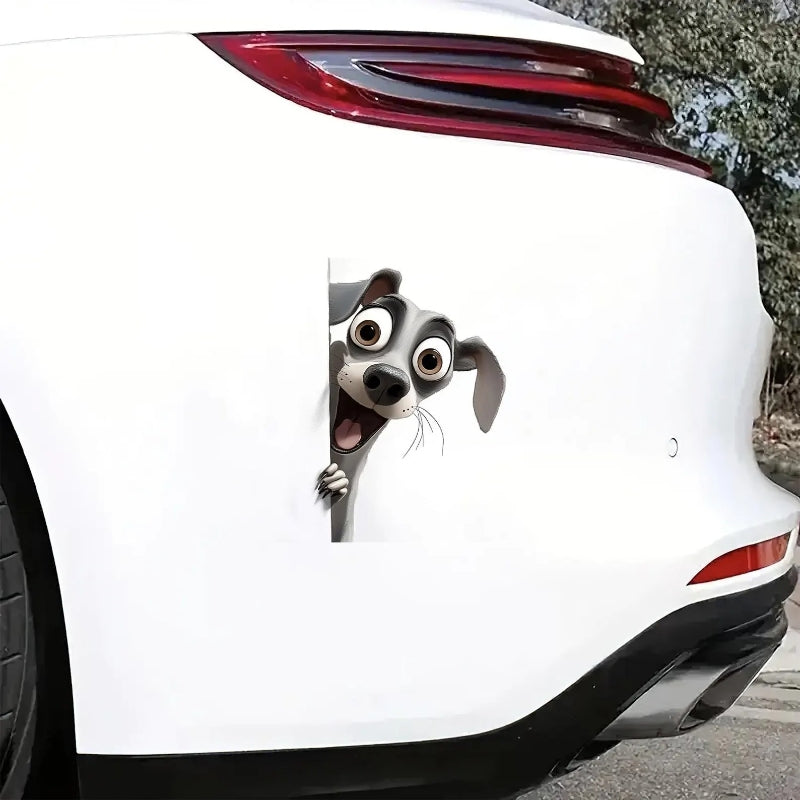 Italian Greyhound Dog - Peekaboo Dog Head Car Sticker - DS026