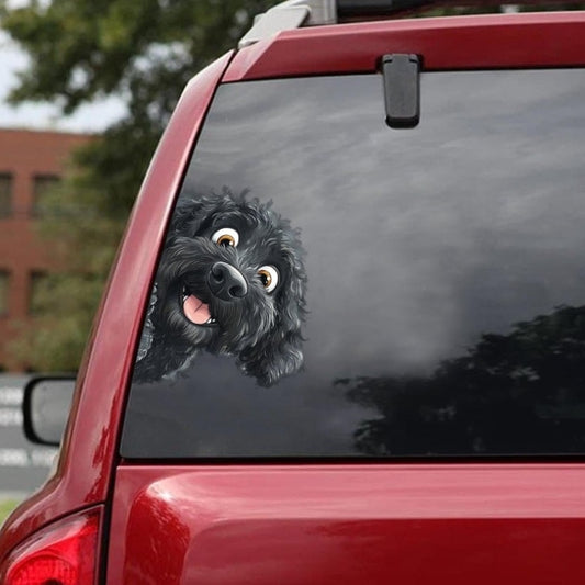 Portuguese Water Dog - Peekaboo Dog Head Car Sticker - DS034