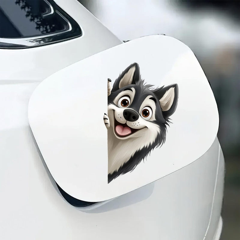 Alaskan Malamute Dog - Peekaboo Dog Head Car Sticker - DS051