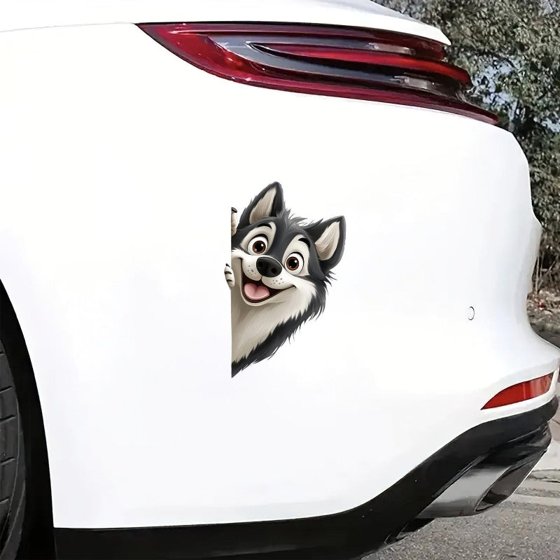 Alaskan Malamute Dog - Peekaboo Dog Head Car Sticker - DS051