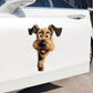 Airedale Terrier Dog - Peekaboo Dog Head Car Sticker - DS052