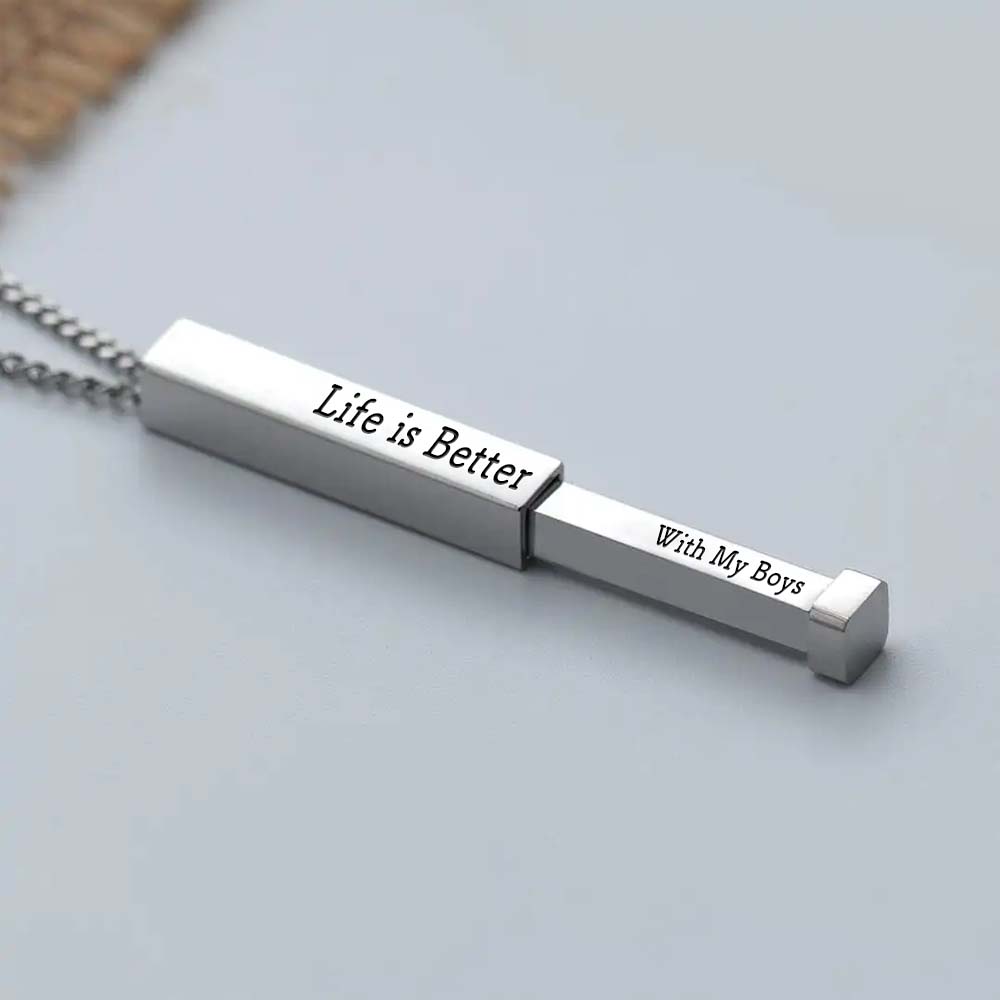 Life is Better With My Boys - Hidden Message Necklace