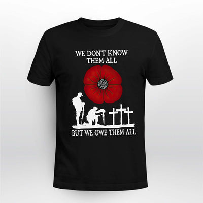 Red Poppy We OweThem All Shirt Best Gifts For Veteran
