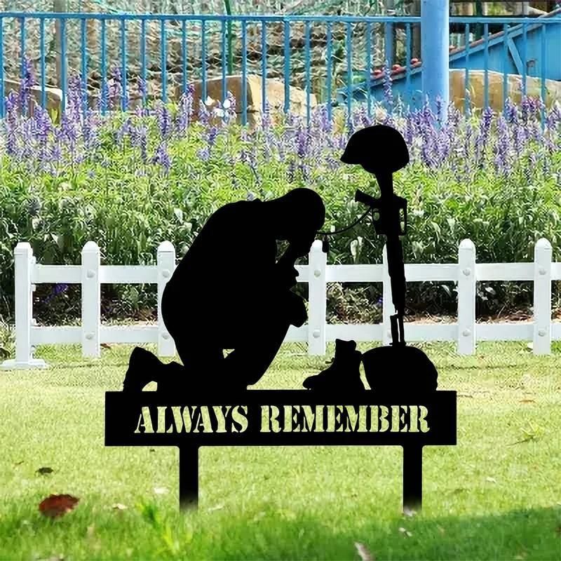 Memorial Metal Plaque for Fallen Soldiers - Always Remember