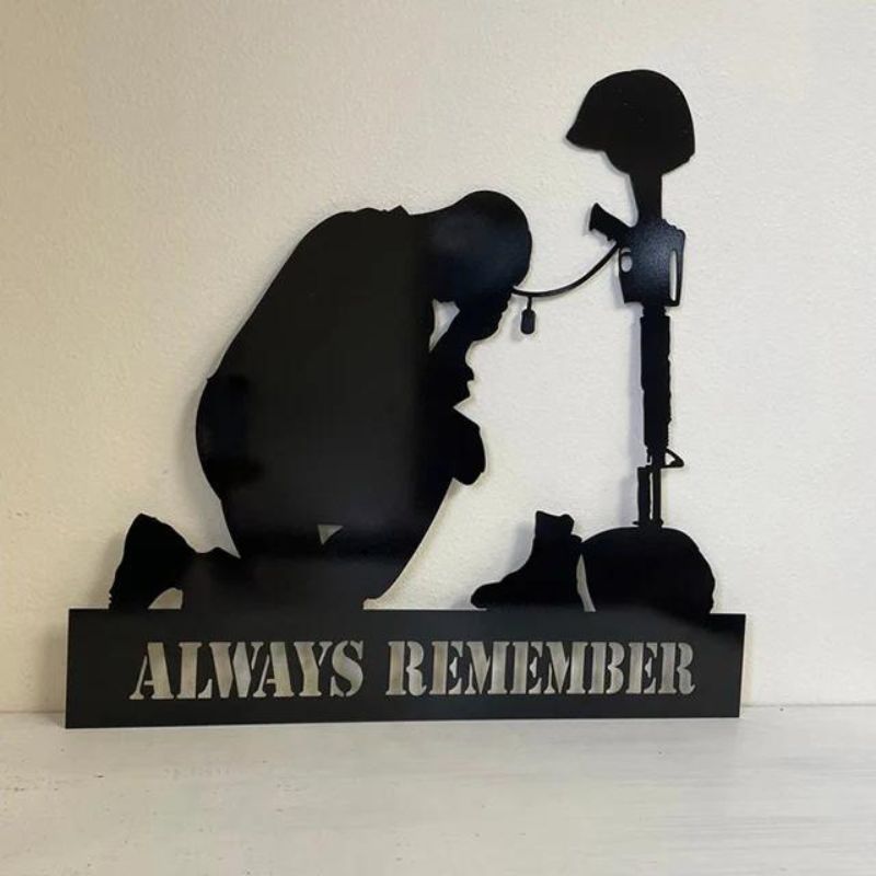 Memorial Metal Plaque for Fallen Soldiers - Always Remember