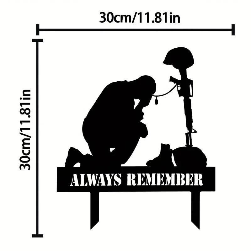 Memorial Metal Plaque for Fallen Soldiers - Always Remember