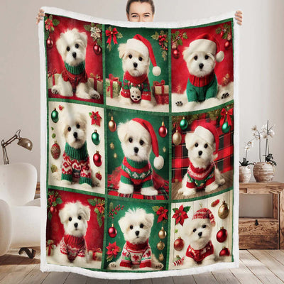 Maltese Christmas Blanket - H186 - Premium Blanket