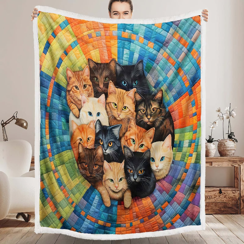 Whirling Cats Dream Blanket - H193 - Premium Blanket