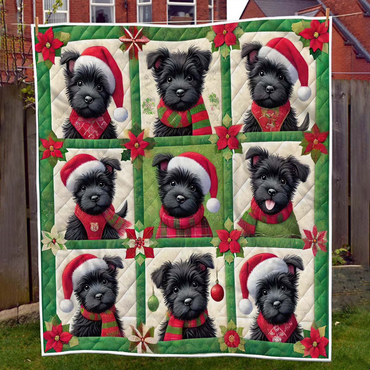 Scottish Terrier Christmas Blanket - H194 - Premium Blanket