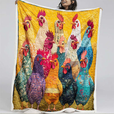 Radiant Roosters Blanket - H196 - Premium Blanket