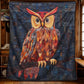 Vibrant Red Owl Blanket - H226 - Premium Blanket