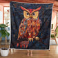 Vibrant Red Owl Blanket - H226 - Premium Blanket