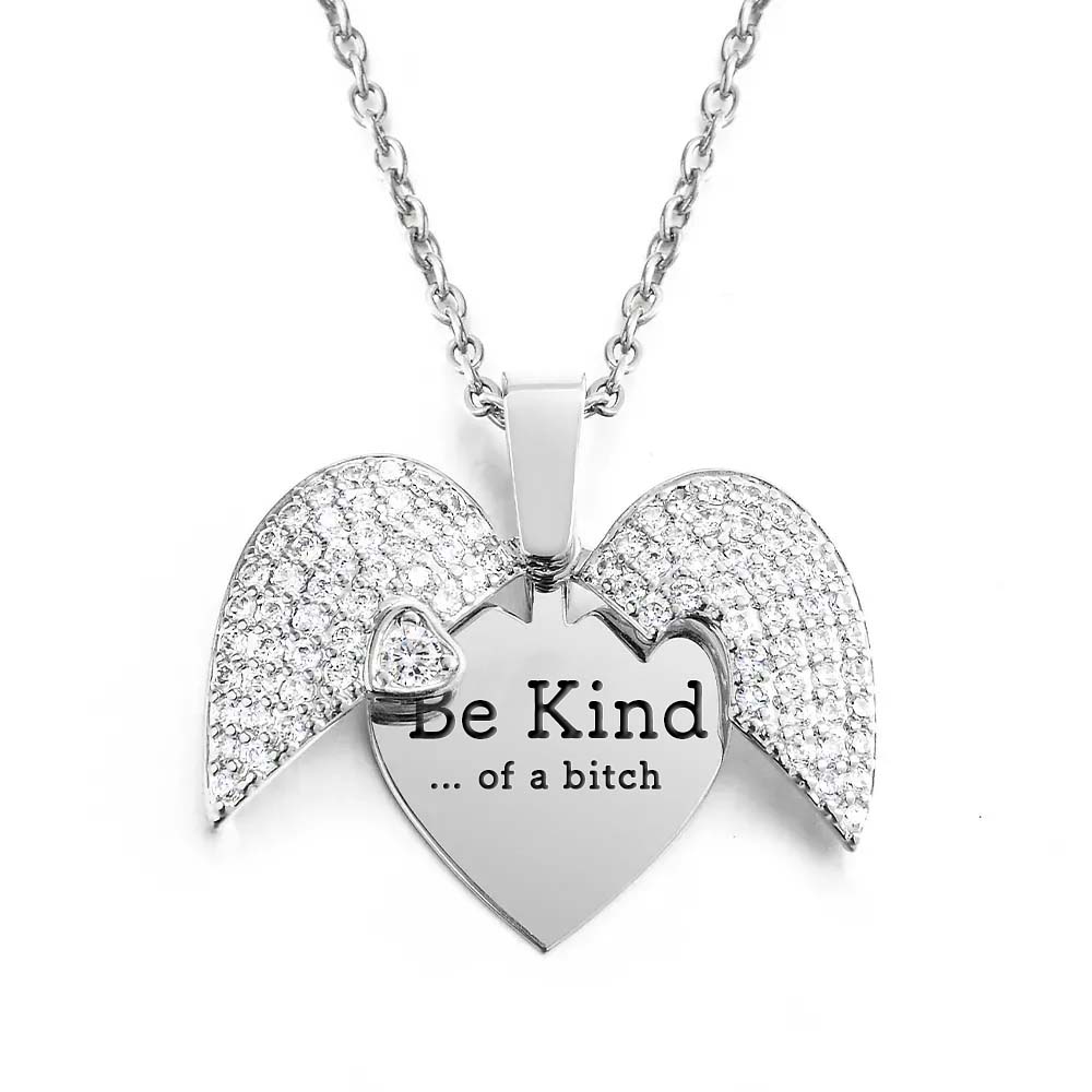 Be Kind...Of A Bi♥ch - Heart Locket Necklace