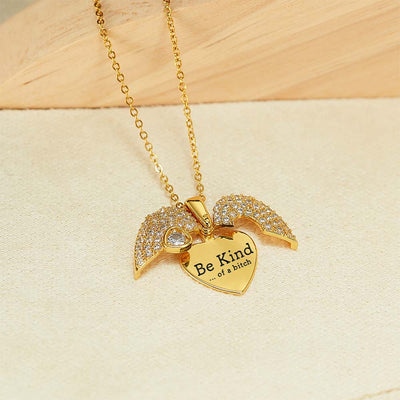 Be Kind...Of A Bi♥ch - Heart Locket Necklace