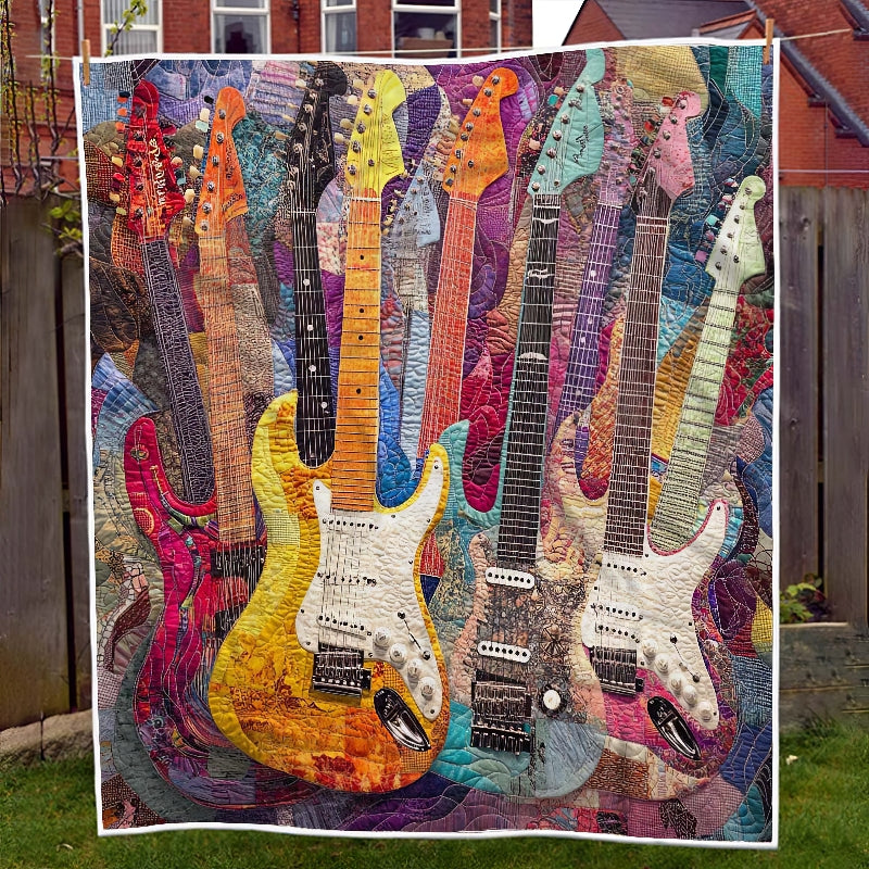 Colorful Guitar - H244 - Premium Blanket