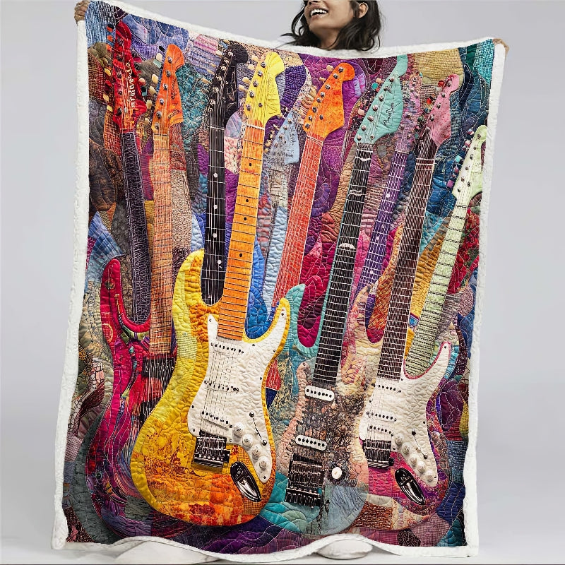 Colorful Guitar - H244 - Premium Blanket