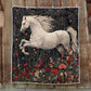 Blossom Fields White Horse Blanket - H252 - Premium Blanket