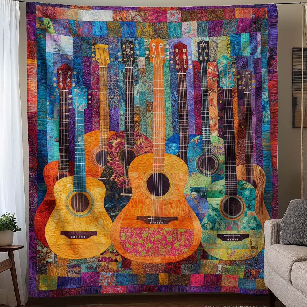 Colorful Guitar - H318 - Premium Blanket