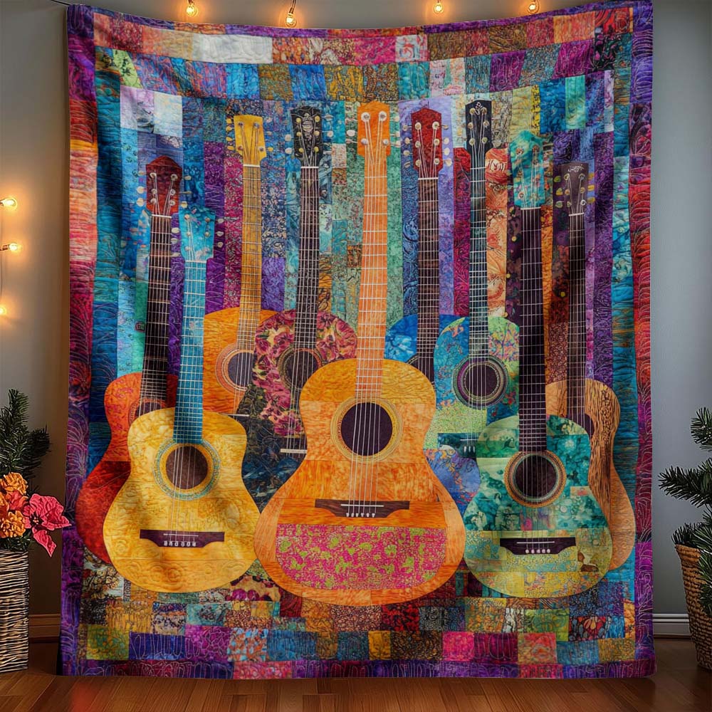 Colorful Guitar - H318 - Premium Blanket