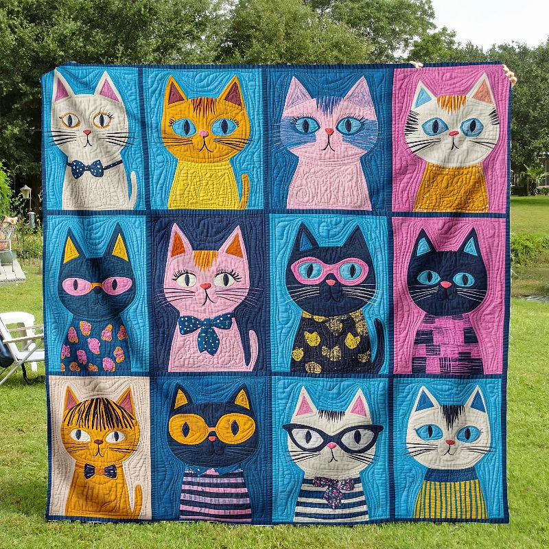 Colorful Kitty Carnival Blanket - H331 - Premium Blanket