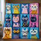Colorful Kitty Carnival Blanket - H331 - Premium Blanket