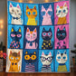 Colorful Kitty Carnival Blanket - H331 - Premium Blanket