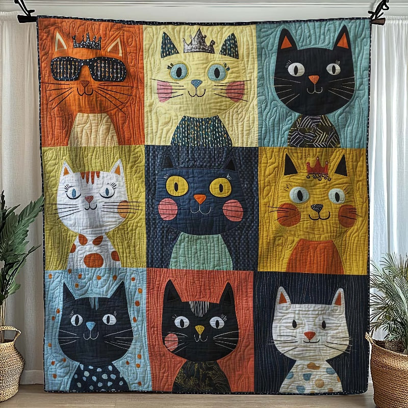 Colorful Kitty Carnival Blanket - H332 - Premium Blanket