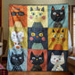 Colorful Kitty Carnival Blanket - H332 - Premium Blanket