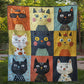 Colorful Kitty Carnival Blanket - H332 - Premium Blanket