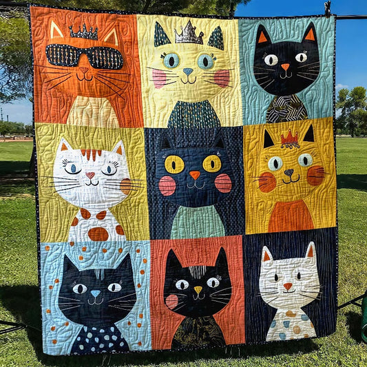 Colorful Kitty Carnival Blanket - H332 - Premium Blanket
