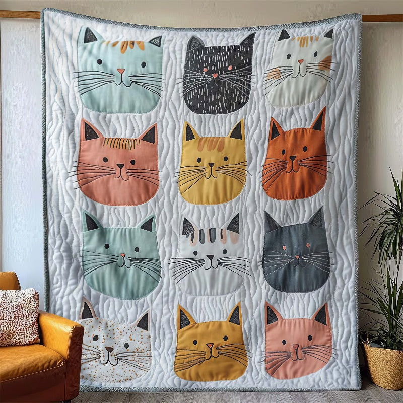 Colorful Kitty Carnival Blanket - H333 - Premium Blanket