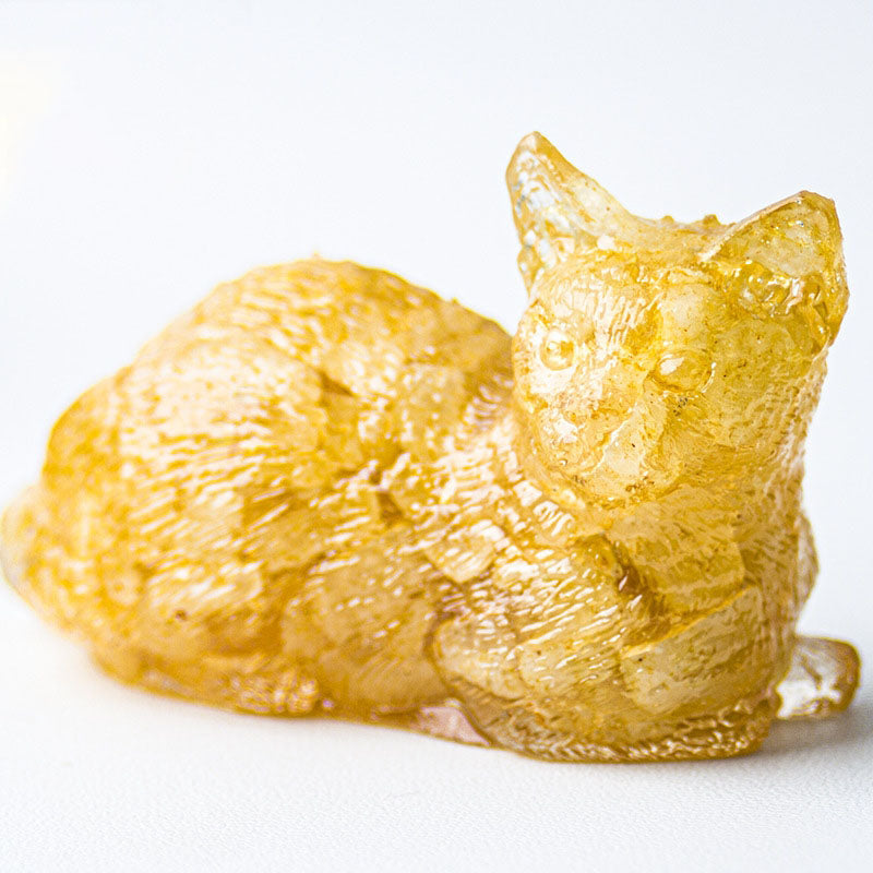 Handmade Natural Crystal Gemstone Lying Cat