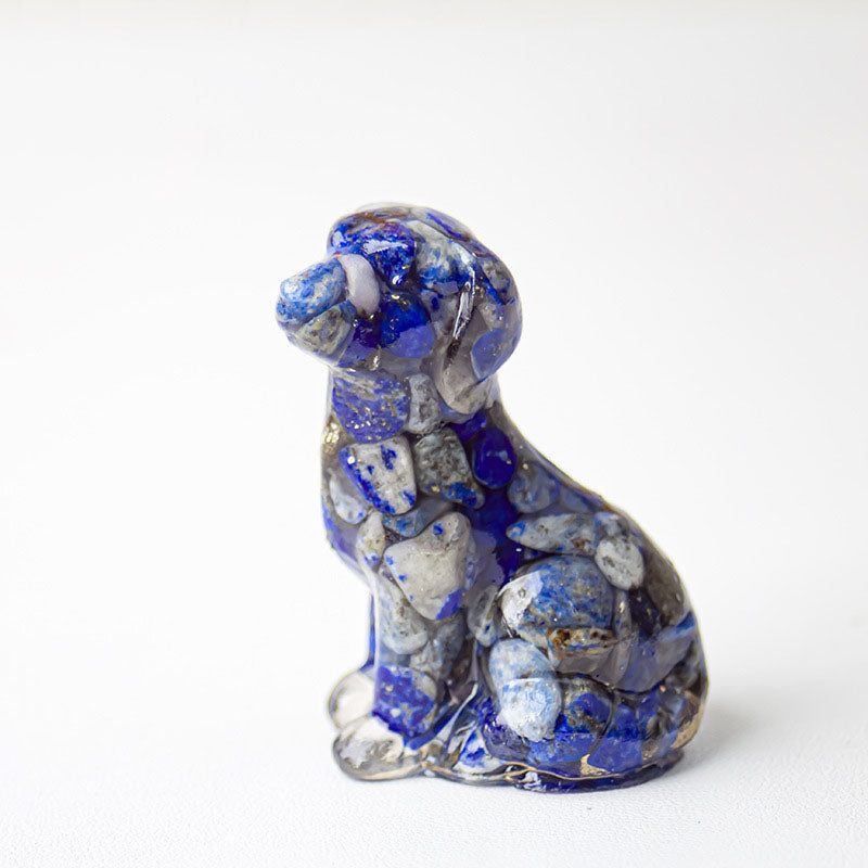 Handmade Natural Crystal Gemstone Sitting Dog