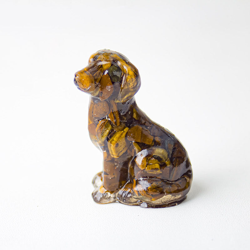 Handmade Natural Crystal Gemstone Sitting Dog
