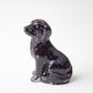 Handmade Natural Crystal Gemstone Sitting Dog - Obsidian