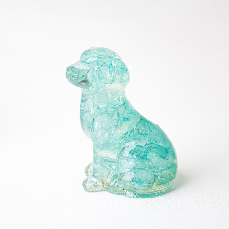 Handmade Natural Crystal Gemstone Sitting Dog
