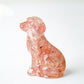 Handmade Natural Crystal Gemstone Sitting Dog - Rose Quartz