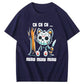 Halloween Funny Cat Lovers Ch Ch Ch Pattern T-Shirt