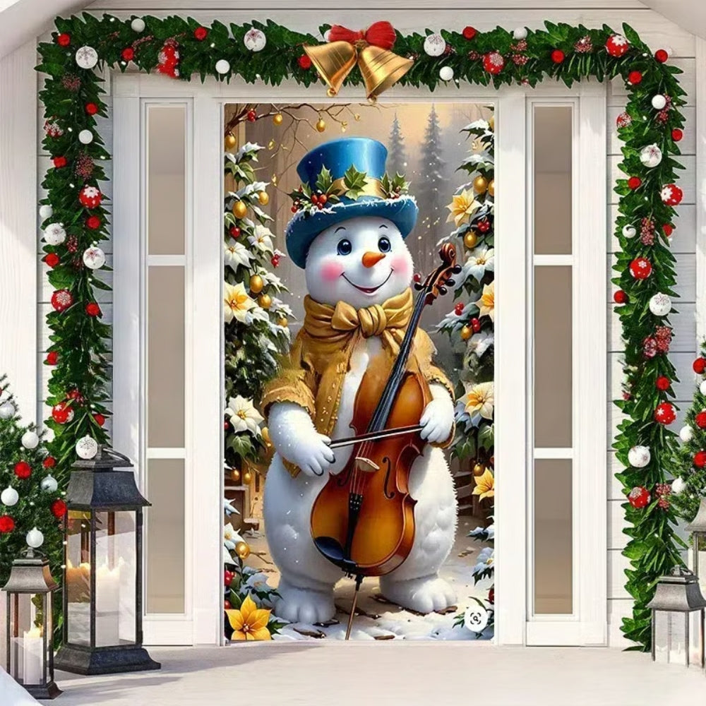 Christmas Front Door Decoration - Violin Snowman - H506