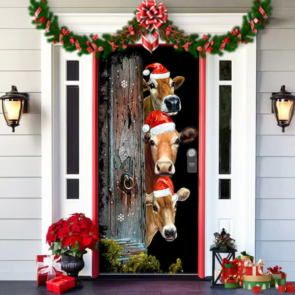 Christmas Front Door Decoration - Cows - H507