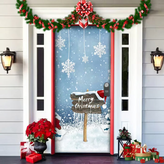 Christmas Front Door Decoration - Snowy - H529
