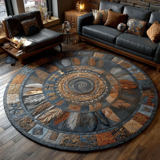 Ancient Feathers Round Rug - H561