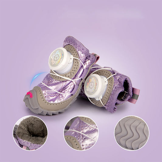 Fleece-Lined Winter Dog Shoes With Dial Fit System – 4PCS