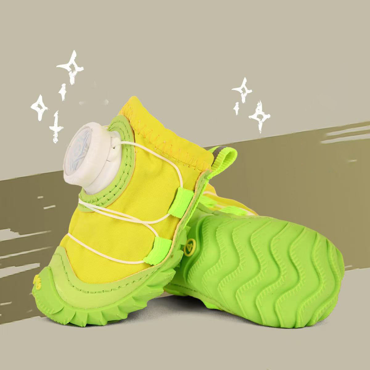 Stylish Colorblock Dog Shoes With Dial Fit System – 4PCS