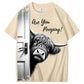 Funny Highland Cow "Are You Pooping?" Short Sleeve T-shirt