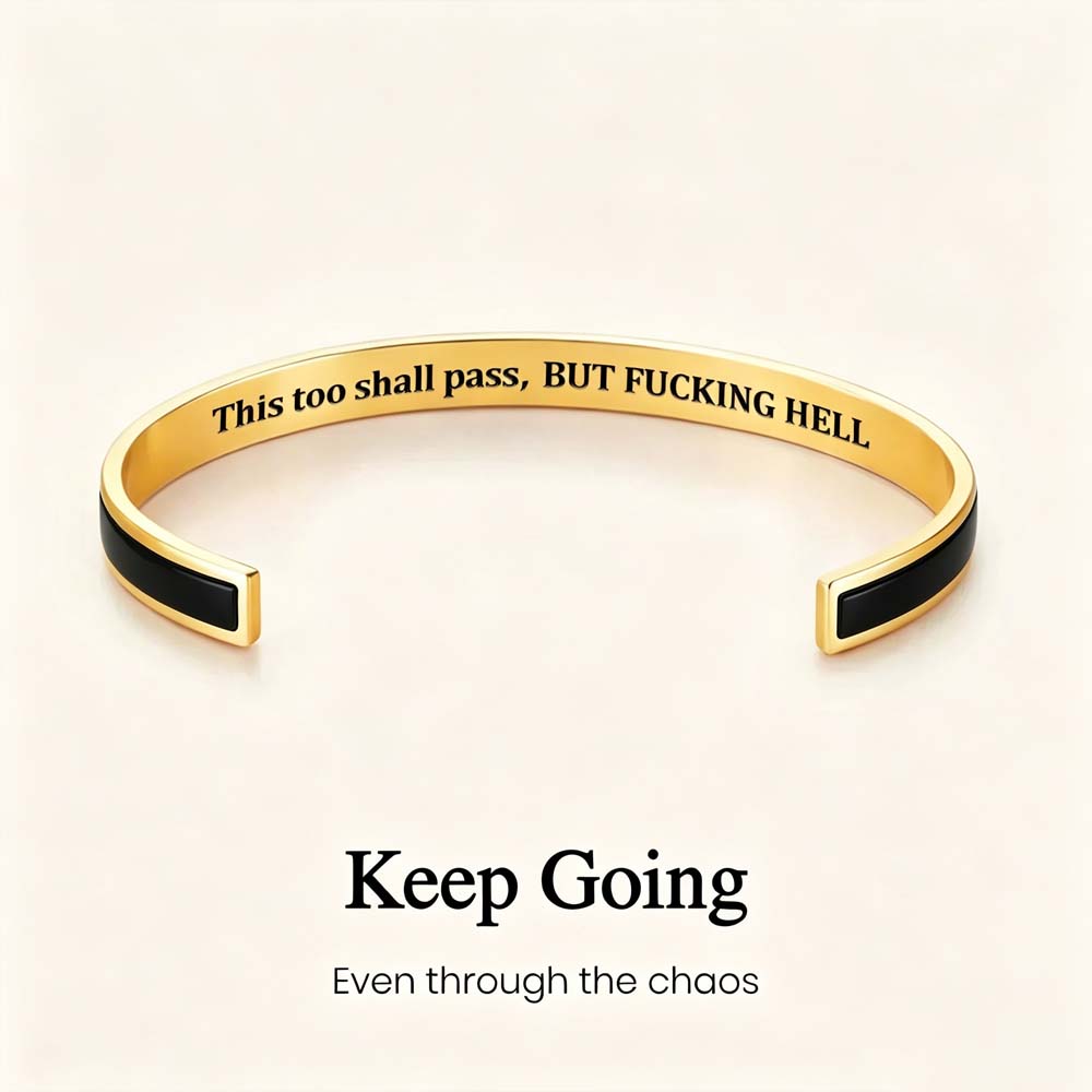 This Too Shall Pass - Hidden Message Inspirational Cuff Bracelet