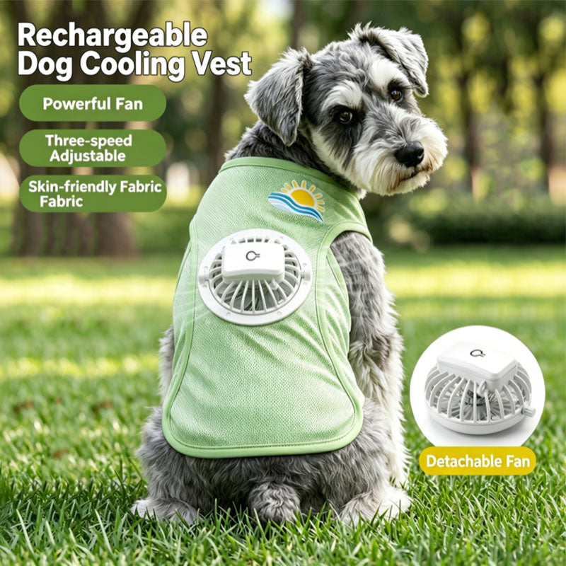 Rechargeable Dog Cooling Vest With Removable Fan