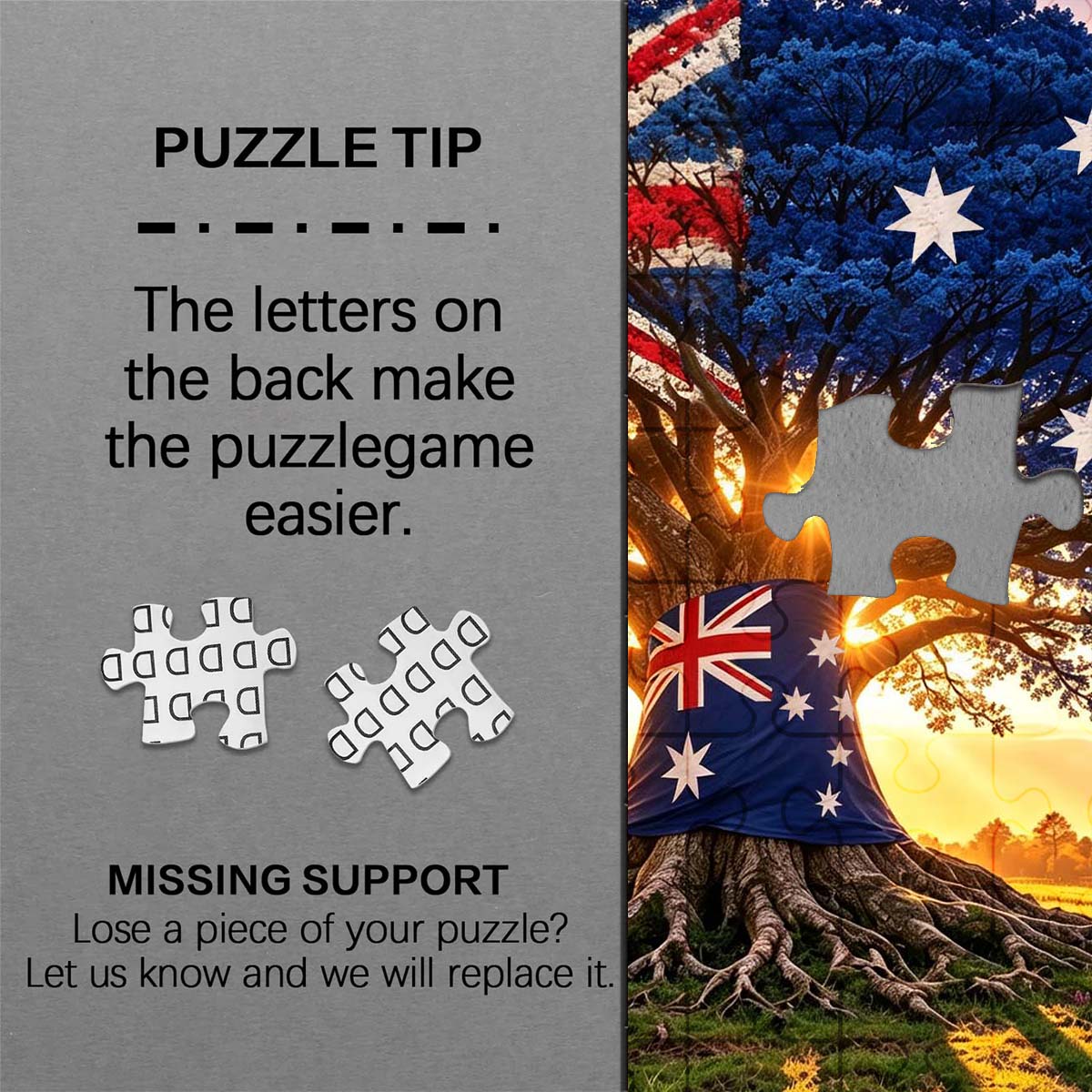 Patriotic Australian Flag Tree Jigsaw Puzzle 1000-Piece